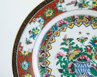 Old plate Floral Chinese porcelain diam 25 cm