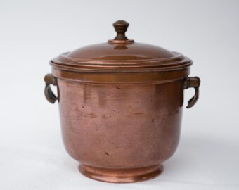 Large Copper Pot,Vintage Copper Pot,Vintage Copper Cookware,Copper Pot two layers of stainless steel with lid