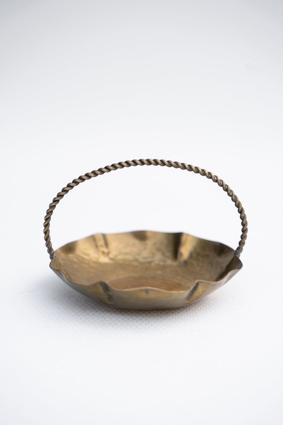 Vintage Brass Bowl With Handle Сandy Bowl Brass Home Decor Etsy