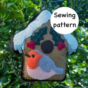 Red robin felt sewing pattern and tutorial for a DIY Christmas ornament