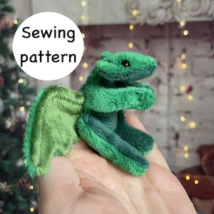 Pocketsize dragon Plush Sewing Pattern – Instant download pattern + tutorial – DIY Fantasy small dragon plush – Handmade Plush Toy Guide
