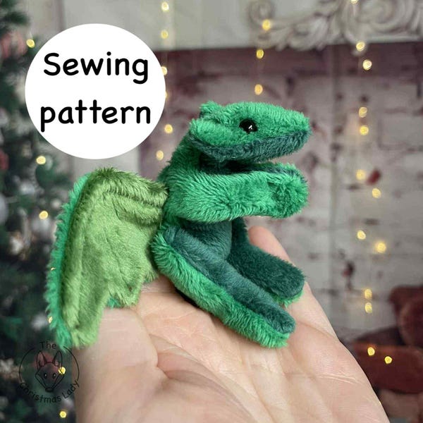 Drache im Taschenformat Plüsch-Schnittmuster – Sofortiger Download Muster + Anleitung – DIY Fantasy kleiner Plüschdrache – Handmade Plush Toy Guide