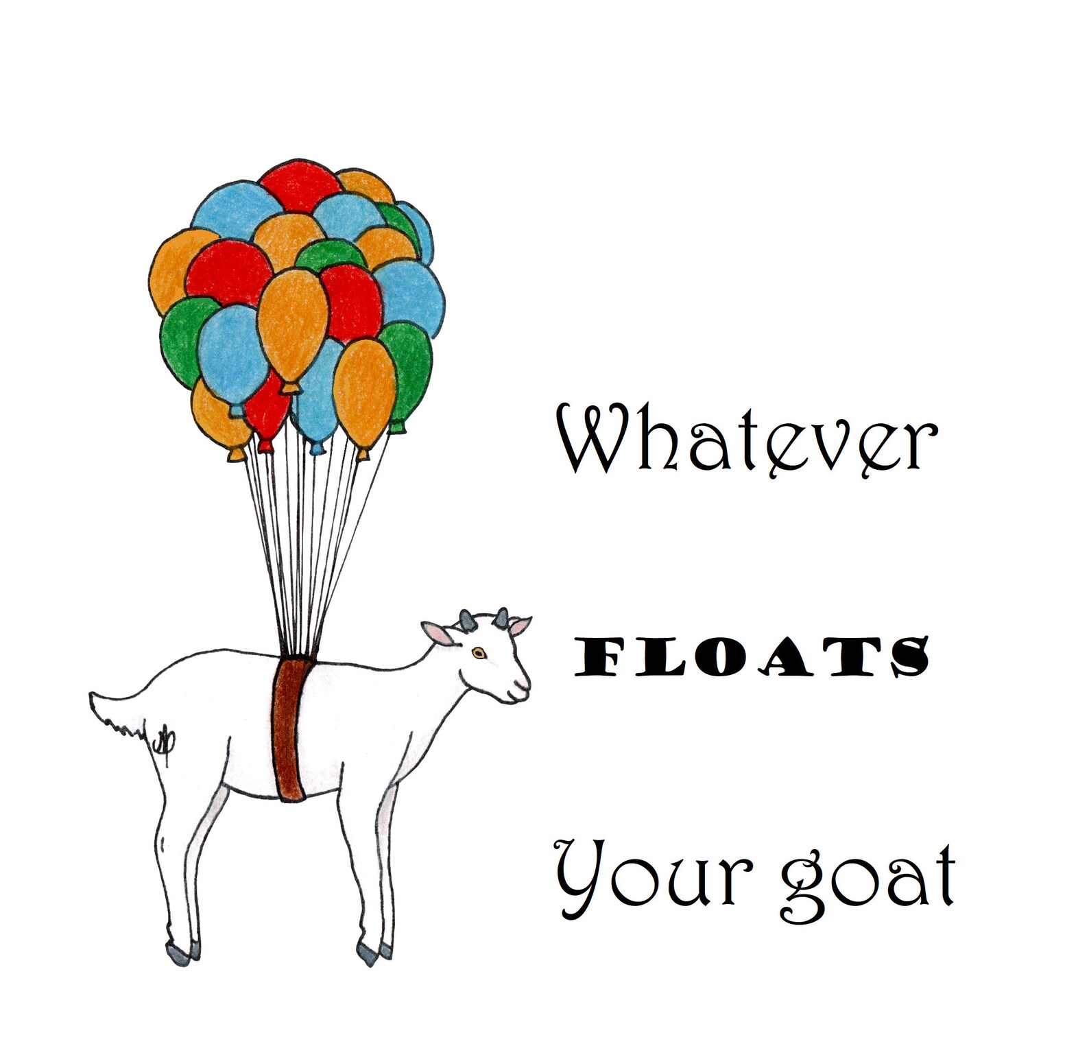 Sticker 'whatever floats your goat' funny waterproof Etsy