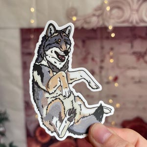 Grey wolf sticker - weatherproof 3 inch vinyl sticker