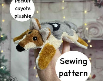 Patron de couture peluche coyote de poche - Patron à téléchargement immédiat + tutoriel - Peluche coyote DIY - Guide des peluches faites main pour les amateurs de coyote
