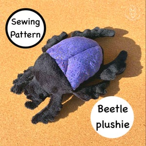 Beetle Plushie Sewing Pattern – DIY Stuffed Animal Tutorial (Digital Download)