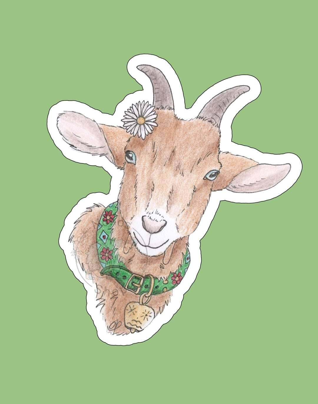 Goat sticker made from high quality waterproof sticker Etsy