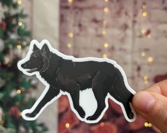 Pegatina de lobo negro: vinilo resistente a la intemperie de 3 pulgadas