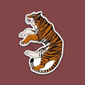 Sticker Bengaalse tijger: weerbestendige vinylsticker van 3 inch