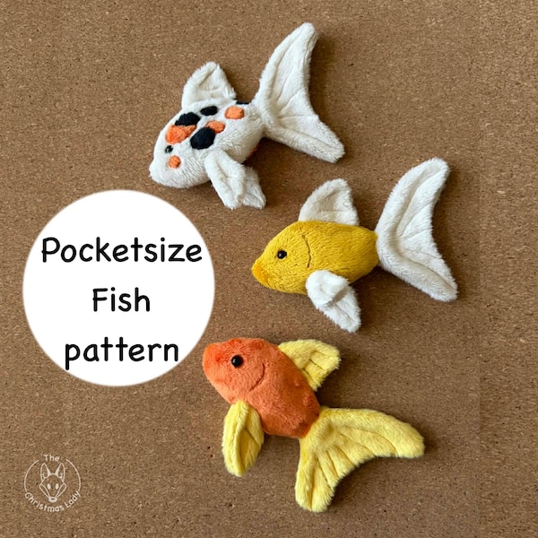 Pocketsize fish plush sewing pattern - Digital download - step by step guide DIY stuffed animal