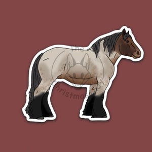 Red roan Ardennes draft horse sticker PREORDER - weatherproof 3 inch vinyl sticker
