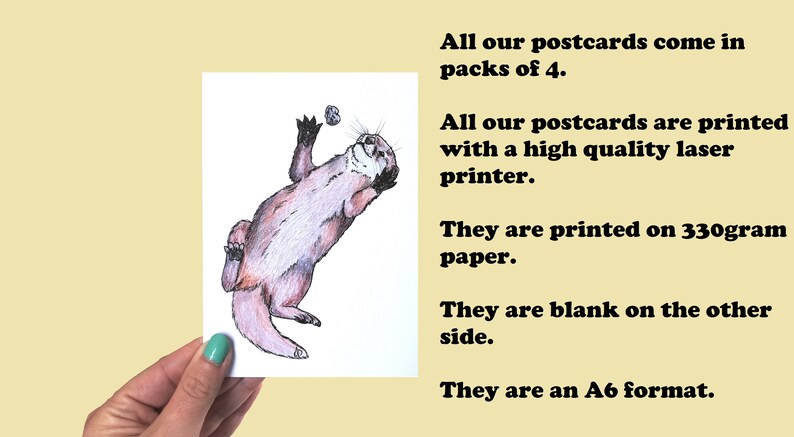 set of 4 post cards celebration card birthday card A6 size goat post card Party goat