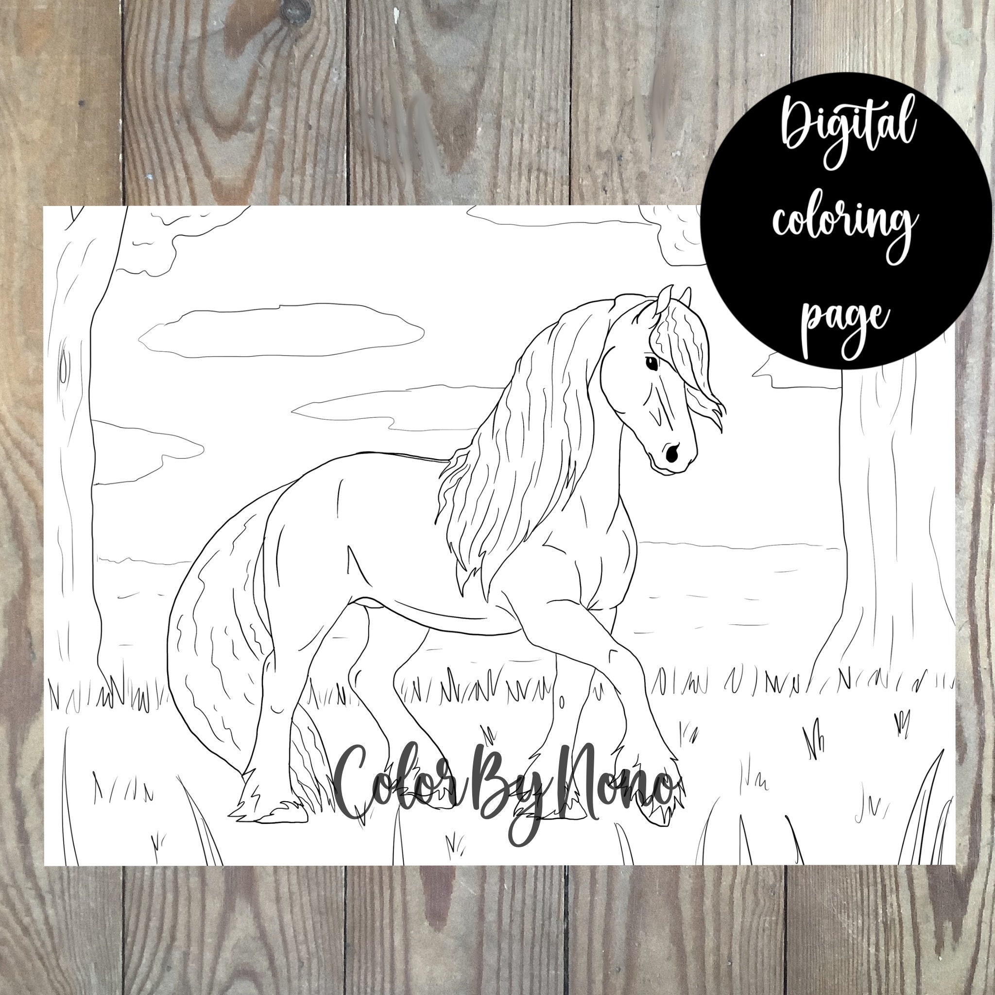 Friesian Horse Coloring Pages