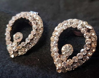 Stunning Rhinestone Fur Clips  1940's Art Deco