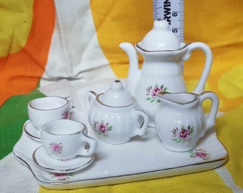 Dollhouse Miniature  PorcelainTea Set 1950s