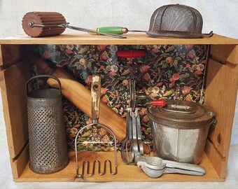 Vintage Kitchen Decor, Utensils, Farm house instant Collection 1940's 1950's