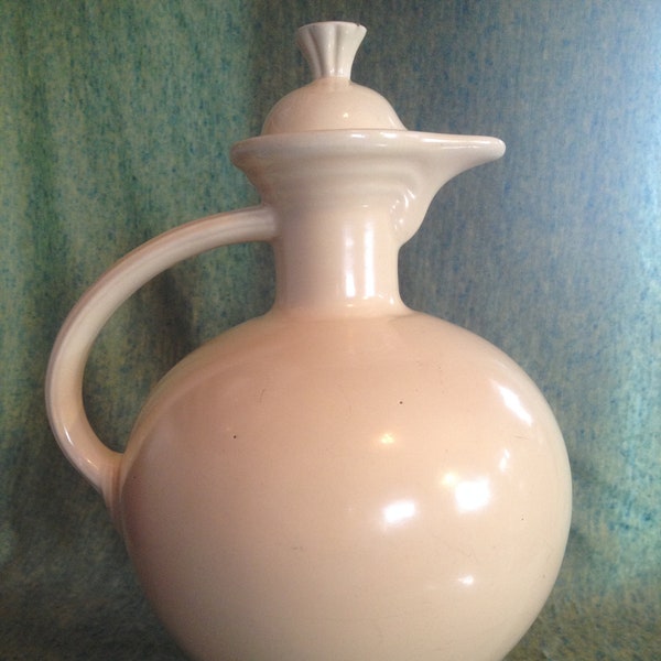 Fiestaware Carafe Iconic Ivory, Decanter with original  Lid and Cork, Homer Laughlin Circa 1936-1946