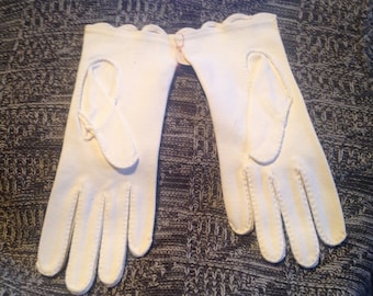 Vintage White Gloves New Old Stock Original Tag Size 7 1/2 Circa 1950's