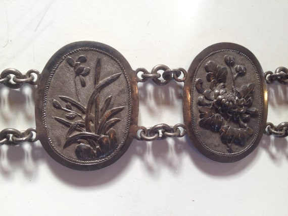 Antique  Chinese Solid Sterling Silver Belt, Rare… - image 2