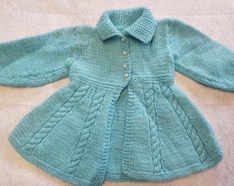 Beautiful Handknit Infant/ Toddler Swing Style Button Sweater 1950's