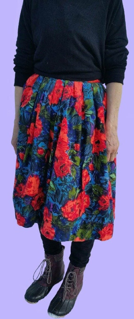 Authentic 50's Swing Skirt Floral Print  (Size XS)