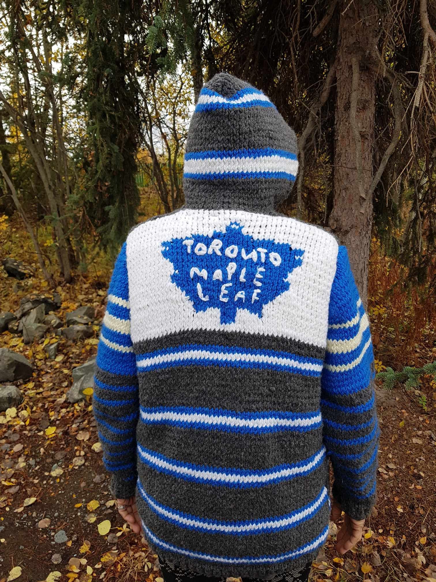 Vintage Kids Blue Sweater NHL Blue Knit Pullover Hoodie 