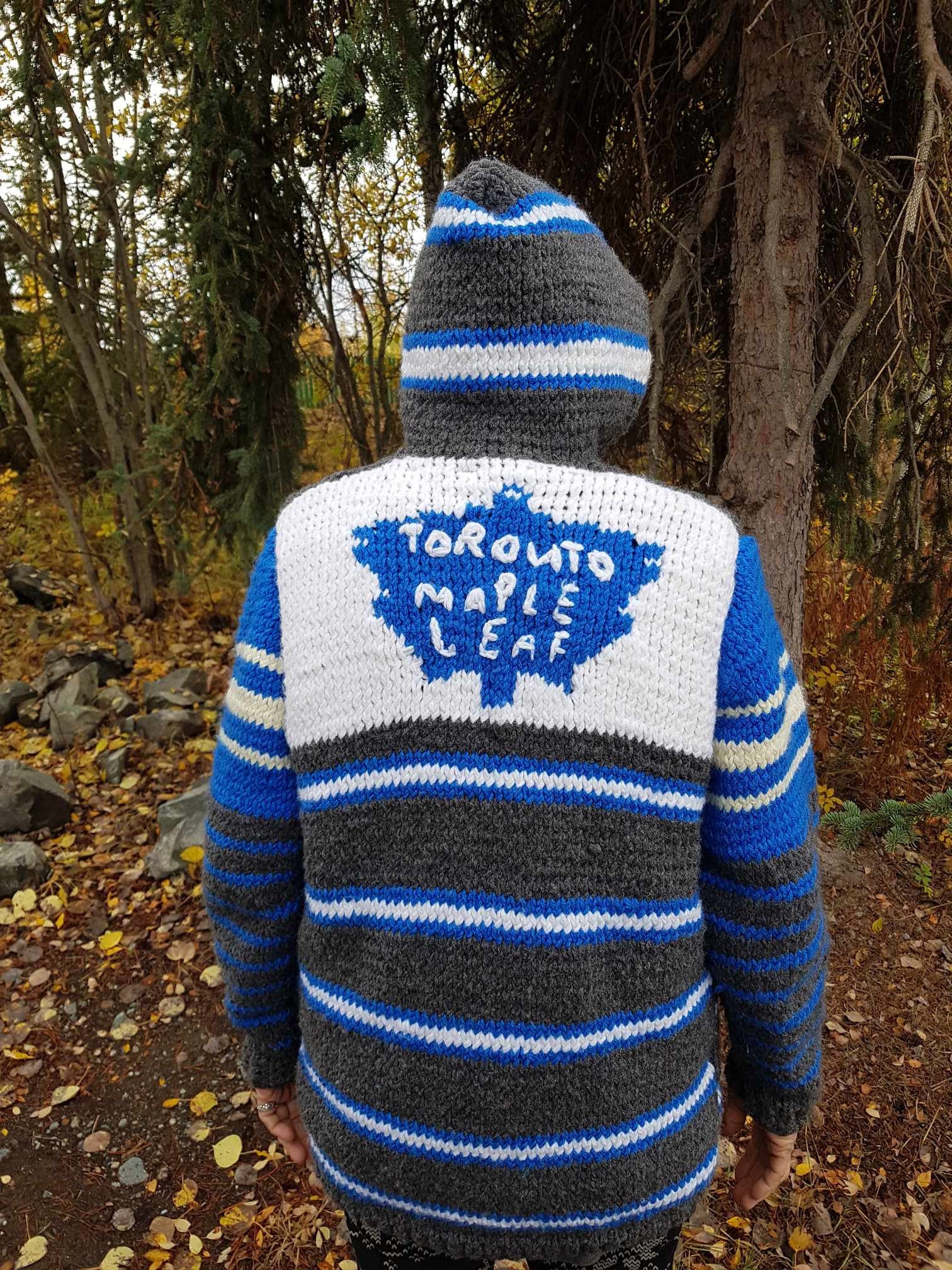 Vintage Kids Blue Sweater NHL Blue Knit Pullover Hoodie 