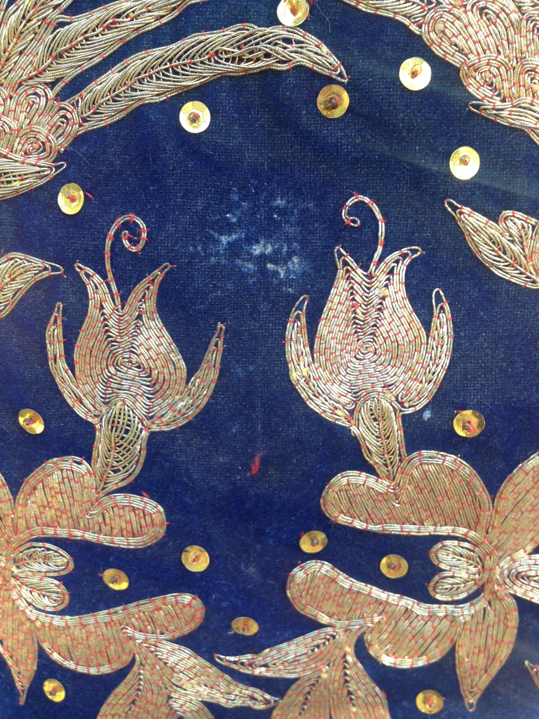 Gold Hand Embroidered Sequin Tapestry Gold MetallicThread on Etsy