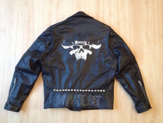 Vintage Leather Jacket Metal Bands Danzig, Paradis