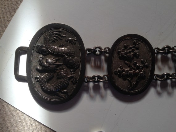 Antique  Chinese Solid Sterling Silver Belt, Rare… - image 5