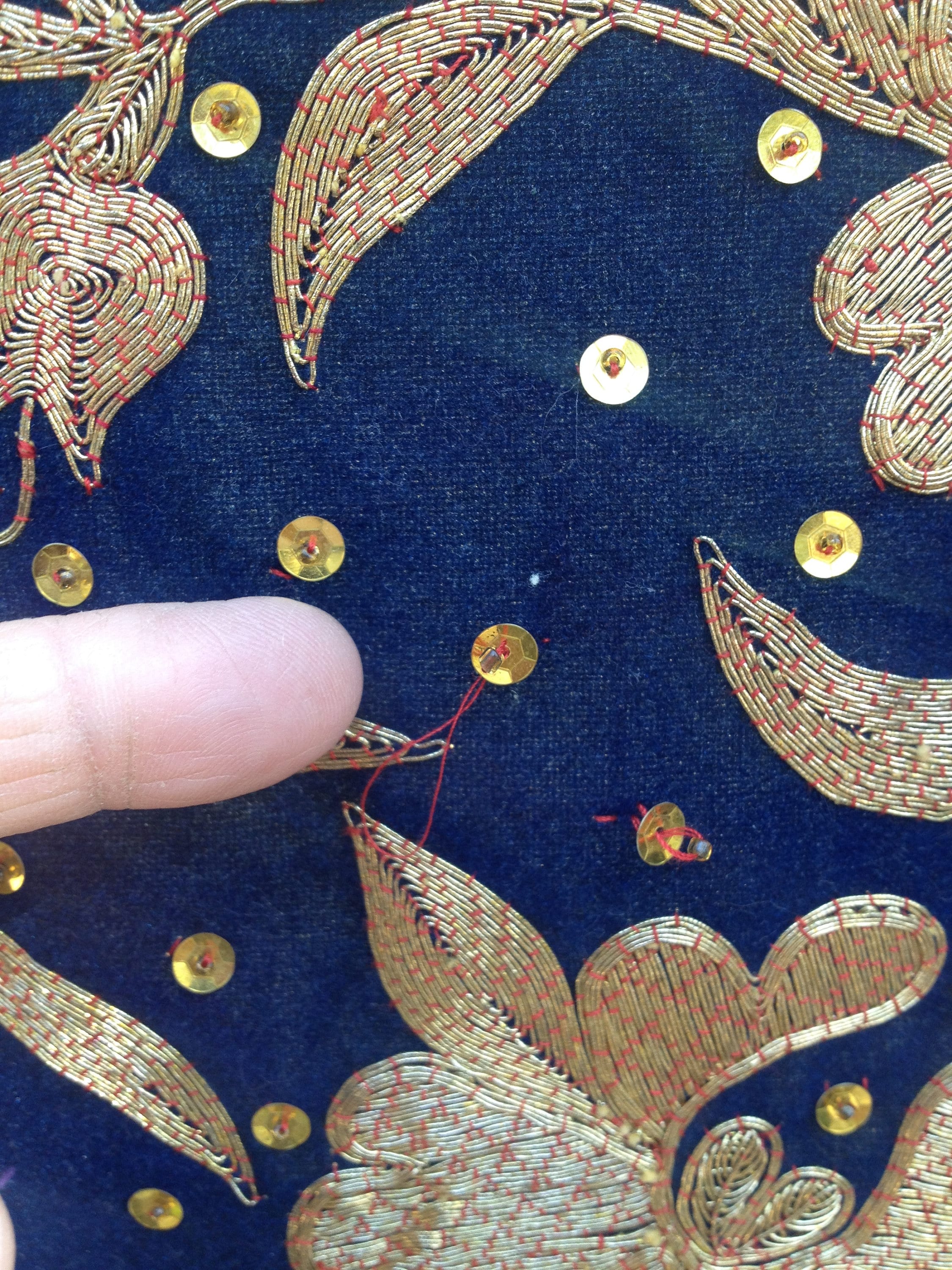 Gold Hand Embroidered Sequin Tapestry Gold MetallicThread on Etsy