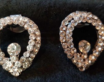 Stunning Rhinestone Fur Clips  1940's Art Deco