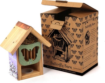 Butterfly Barn Garden Habitat - Wooden House for Butterflies, Moths & Lacewings