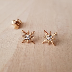 Polar star, mini North star zircon stud earrings - women&#39;s gift