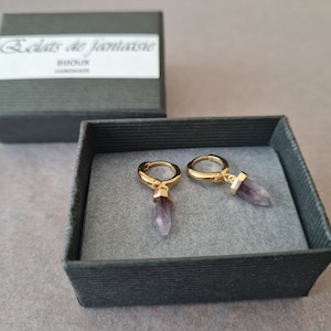 Mini quartz tip hoop earrings image 10