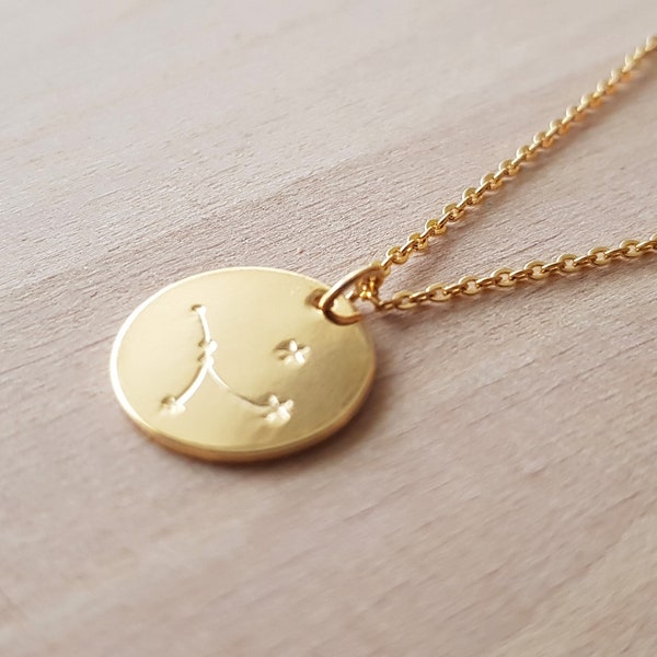 Médaille anniversaire, collier constellation du zodiaque, cadeau personnalisé, signe astrologique bélier