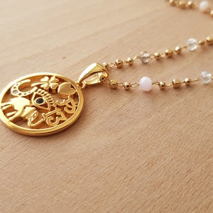 Lucky charm, hippie chic pearl necklace, original woman gift, handmade jewelry