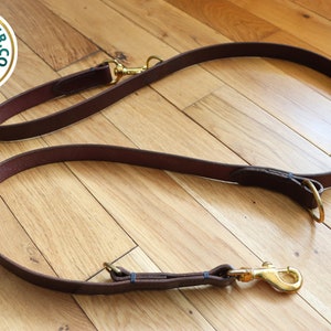 Police Style Patrol Lead – Dog Handler's Training and Walking Lead Made from Best Quality English Bridle Leather Hand Stitched for Strength
