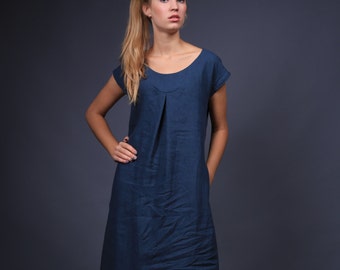 Linen dress / Pure linen dress / Linen tunic / Washed linen dress / Sleeveless linen dress