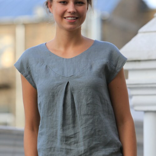Linen Top Elegant Women Blouse Womens 
