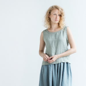 Sleeveless linen top / Linen top / Basic linen top available in 38 colors