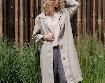 Linen coat, Linen jacket, Linen jacket in striped linen