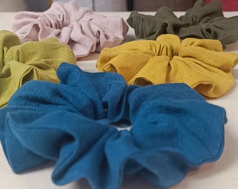 Set of 3/5/10 linen hair band / Linen hair tie / Organic Linen Feel Hair Ties / Scrunchie hair tie made of linen / Scrunchie linen