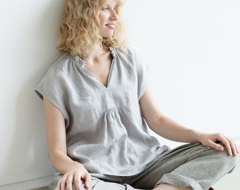 Linen blouse IRIS / Linen blouse/ Linen top /  Natural linen blouse / Linen shirt