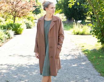 Linen coat in heavy linen fabric, Linen jacket, Linen coat with pockets