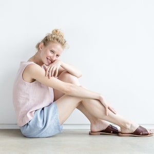 Linen blouse JONNA / Loose linen top / Linen top tank / Linen blouse