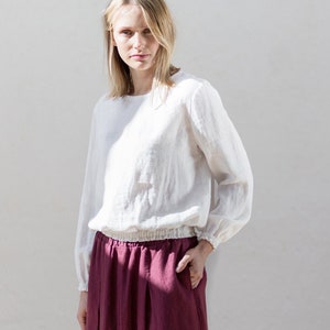 Linen blouse / Linen top / Loose linen blouse / Linen shirt / Natural linen top image 1