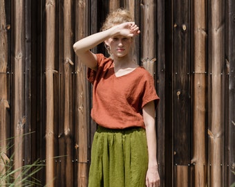 Linen shirt / Fitted linen top / Linen top / Linen blouse