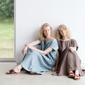 Linen dress / Long linen dress / Oversized linen dress / Maternity linen dress / Maxi linen dress