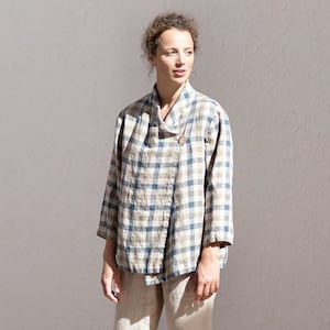 Kimono linen jacket, Linen cardigan, Linen jacket, Loose Linen Blazer